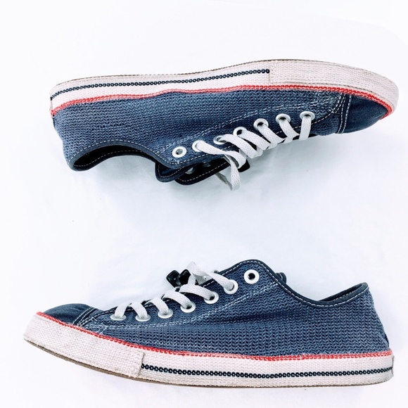 Converse Mens Chuck Taylor All Star Blue Knit Mesh Retro Low Chuckout Sz 12 - Picture 5 of 10